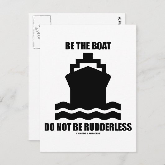 Wees de boot, wees niet stuurloos (bootteken) briefkaart (Voorkant / Achterkant)