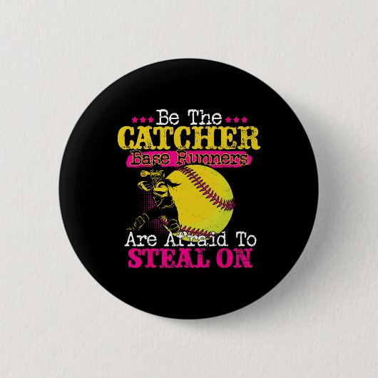 Wees de Catcher Softll Speler Steel Verdediging Ca Ronde Button 5,7 Cm (Voorkant)