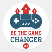 Wees de game changer #1 Gaming Ronde Sticker (Voorkant)