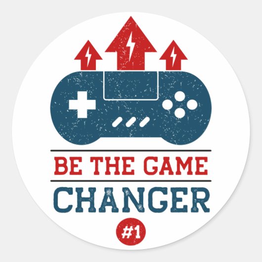 Wees de game changer #1 Gaming Ronde Sticker (Voorkant)