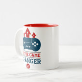 Wees de game changer #1 Gaming Tweekleurige Koffiemok (Voorkant links)