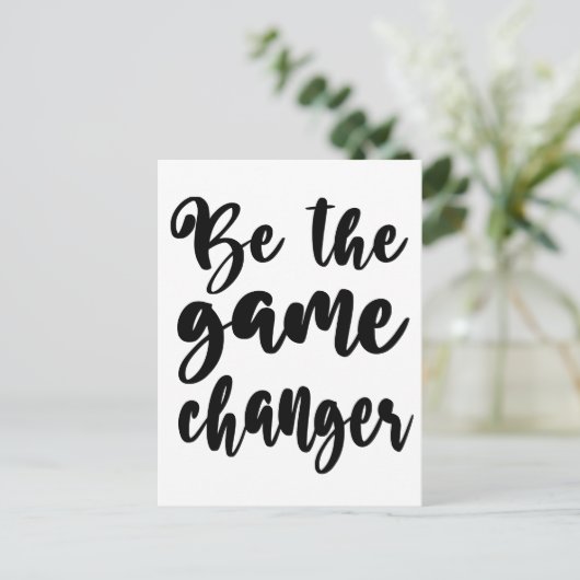 Wees de game-wisselaar aanmoedigen citaat zwart wi briefkaart (Staand voorkant)