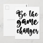 Wees de game-wisselaar aanmoedigen citaat zwart wi briefkaart (Voorkant / Achterkant)