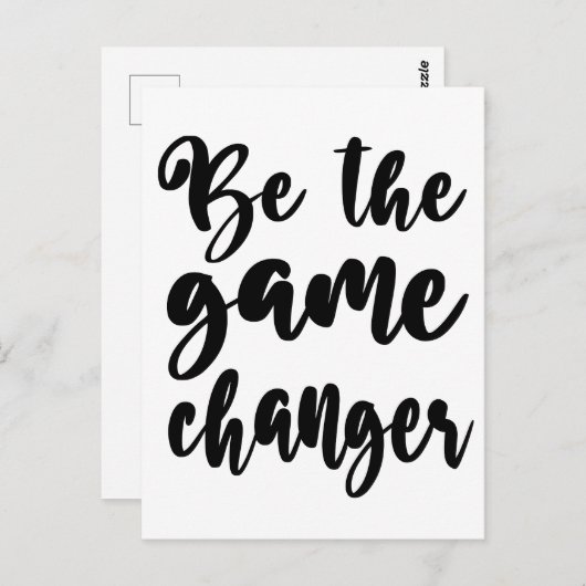 Wees de game-wisselaar aanmoedigen citaat zwart wi briefkaart (Voorkant / Achterkant)