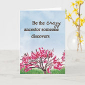 Wees de gekke voorouder - Wenskaart Kaart (Gele Bloem)