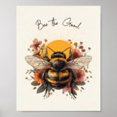 Wees de goede positieve affirmatie Retro Floral Poster (Voorkant)