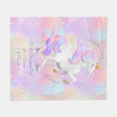 Wees de helderste Ster Magical Unicorn Princess Fl Fleece Deken (Voorkant (Horizontaal))