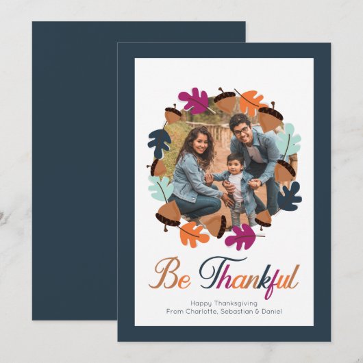 Wees de Herfst Kleur van de Thanksgiving dankbaar Feestdagenkaart (Voorkant / Achterkant)