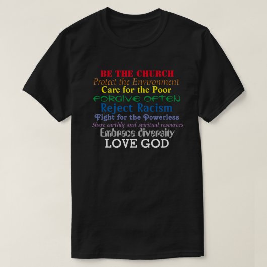 Wees de kerk t-shirt (Design voorkant)