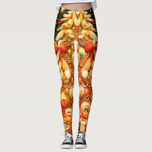 Wees de kerstboom in vrolijke aangepaste moderne s leggings (Voorkant)