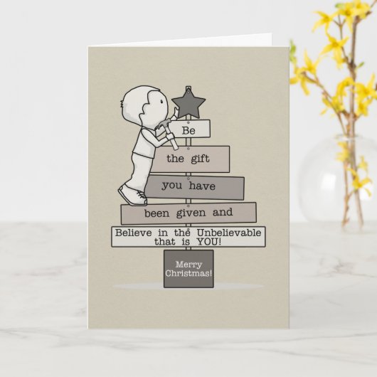 Wees de kerstboom kaart (Gele Bloem)