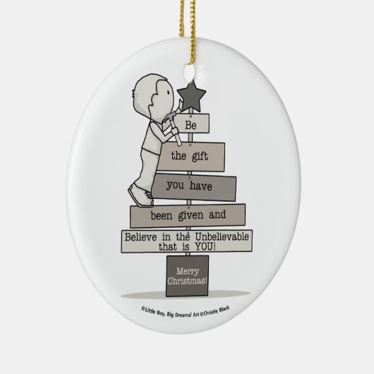 Wees de kerstboom keramisch ornament (Rechts)