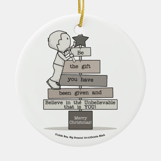 Wees de kerstboom keramisch ornament (Voorkant)