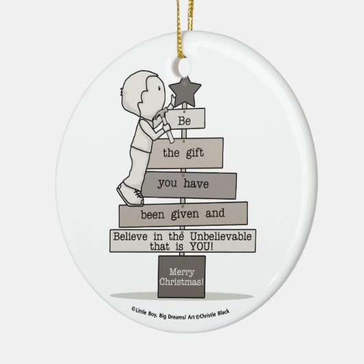 Wees de kerstboom keramisch ornament (Links)