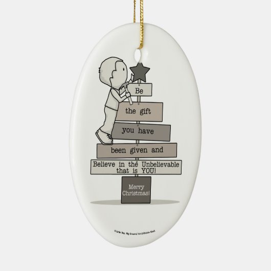 Wees de kerstboom keramisch ornament (Rechts)