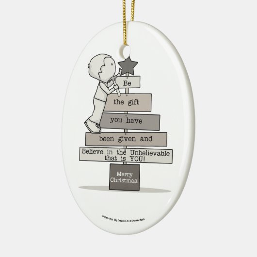 Wees de kerstboom keramisch ornament (Links)