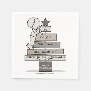 Wees de kerstboom servet