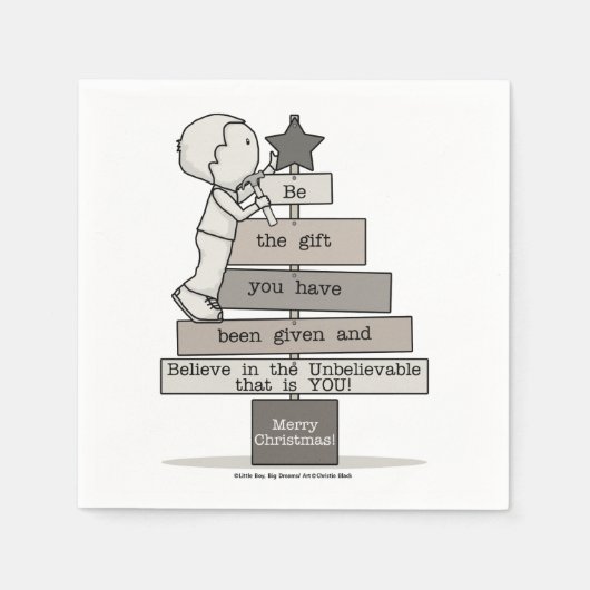 Wees de kerstboom servet (Voorkant)