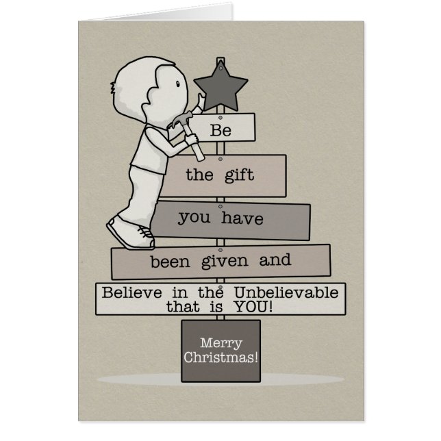 Wees de kerstboom (Tan) (Voorkant)