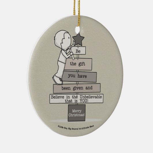 Wees de kerstboom (Tan) Keramisch Ornament (Rechts)