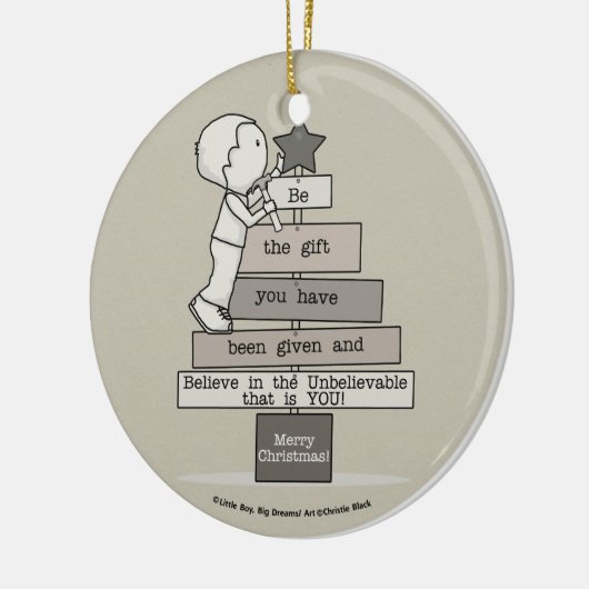 Wees de kerstboom (Tan) Keramisch Ornament (Links)