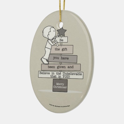 Wees de kerstboom (Tan) Keramisch Ornament (Links)