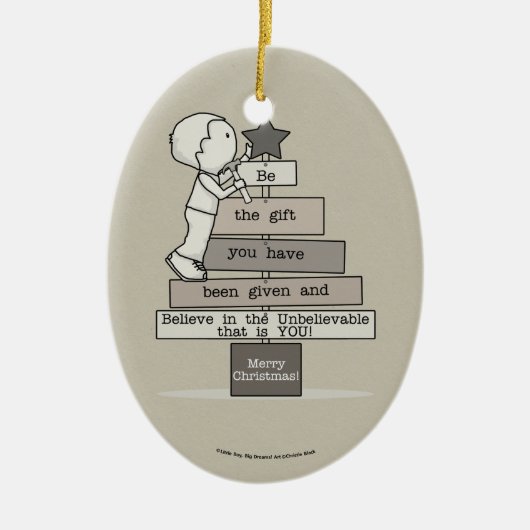 Wees de kerstboom (Tan) Keramisch Ornament (Voorkant)