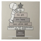 Wees de kerstboom (Tan) Tegeltje (Voorkant)