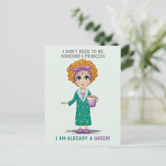 Wees de koningin briefkaart (Staand voorkant)