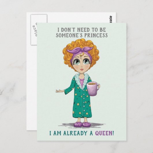 Wees de koningin briefkaart (Voorkant / Achterkant)