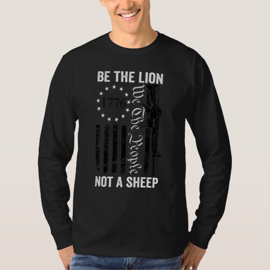 Wees de leeuw, geen schaap Ar15 2e wijziging Pro G T-shirt (Voorkant)