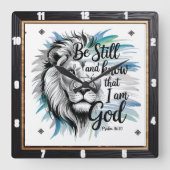 Wees de leeuw van Juda Vierkante Klok (Voorkant)