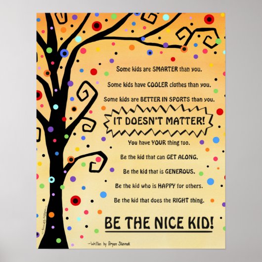 Wees de leuke Kind Classroom School Fun Tree Poster (Voorkant)