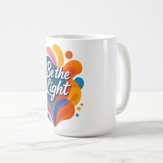 Wees de licht Inspirerend kleurrijke typografie De Koffiemok (Voorkant rechts)