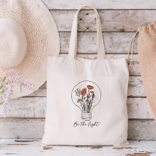Wees de lichte bloem tote bag
