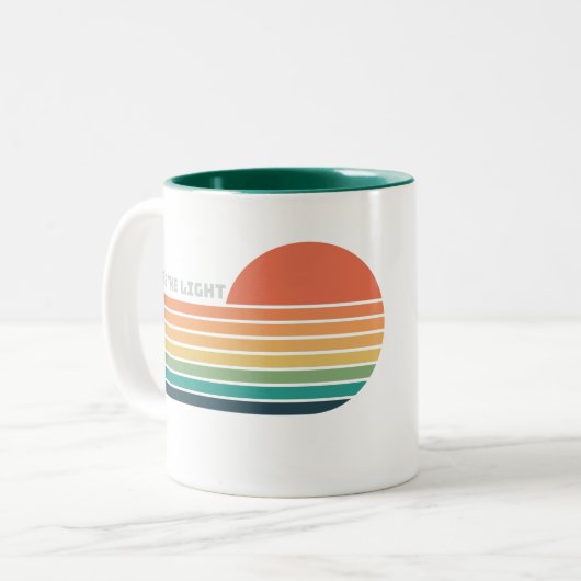 Wees de Lichte Mok, Retro Faith Mok, Christelijk Tweekleurige Koffiemok (Voorkant links)