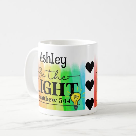 Wees de lichte regenboog koffiemok (Voorkant links)