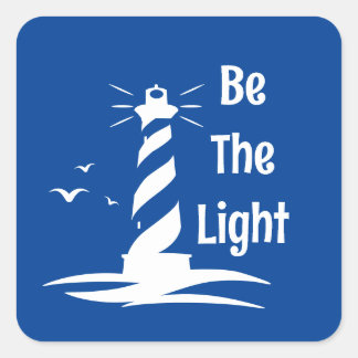Wees de lichte vuurtoren witte Silhouette Style Ca Vierkante Sticker