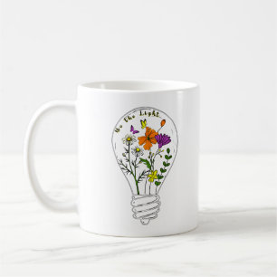 Wees de Lichte Wildflower Motivatie quote Koffiemok