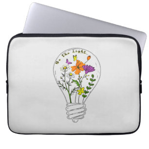 Wees de Lichte Wildflower Motivatie quote Laptop Sleeve