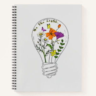 Wees de Lichte Wildflower Motivatie quote Notitieboek