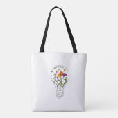 Wees de Lichte Wildflower Motivatie quote Tote Bag (Achterkant)