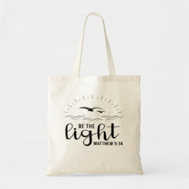 Wees de Light Bible Verse Canvas tas