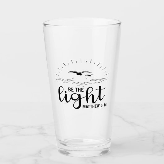 Wees de Light Bible Verse Glass Cup Glas (Voorkant)