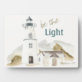 Wees de Light Lighthouse Waterverf Faith Quote Fotoplaat