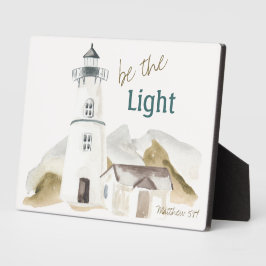 Wees de Light Lighthouse Waterverf Faith Quote Fotoplaat