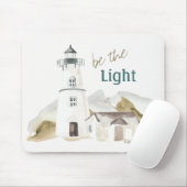 Wees de Light Lighthouse Waterverf Faith Quote Muismat (Met muis)