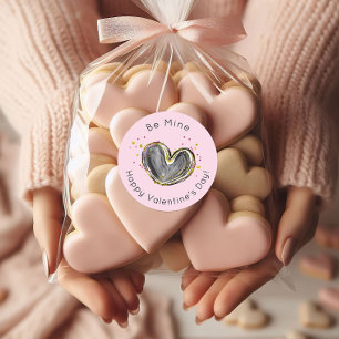 Wees de mijne Happy Valentine's Day Heart Ronde Sticker