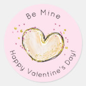 Wees de mijne Happy Valentine's Day Heart Ronde Sticker (Voorkant)
