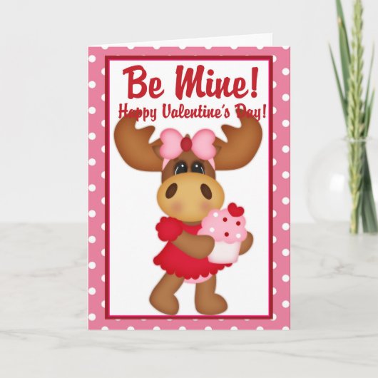 Wees de mijne! Happy Valentine's Day Moose Kaart d (Voorkant)